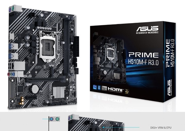 Asus Prime H510M-F R3.0 Intel H470 3200 MHz DDR4 Soket 1200 Micro ATX Anakart